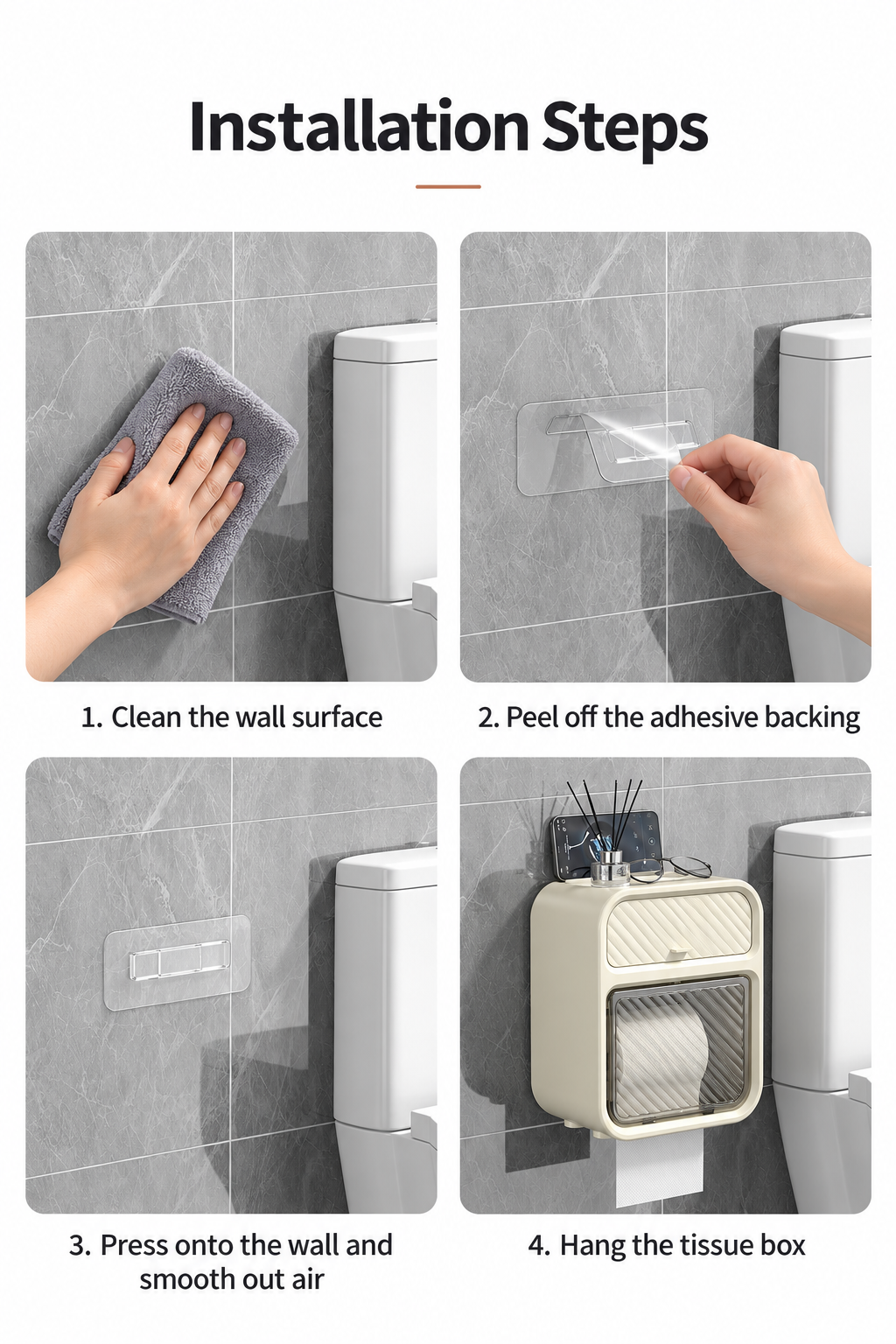 Wall-Mounted Tissue & Storage Organizer
