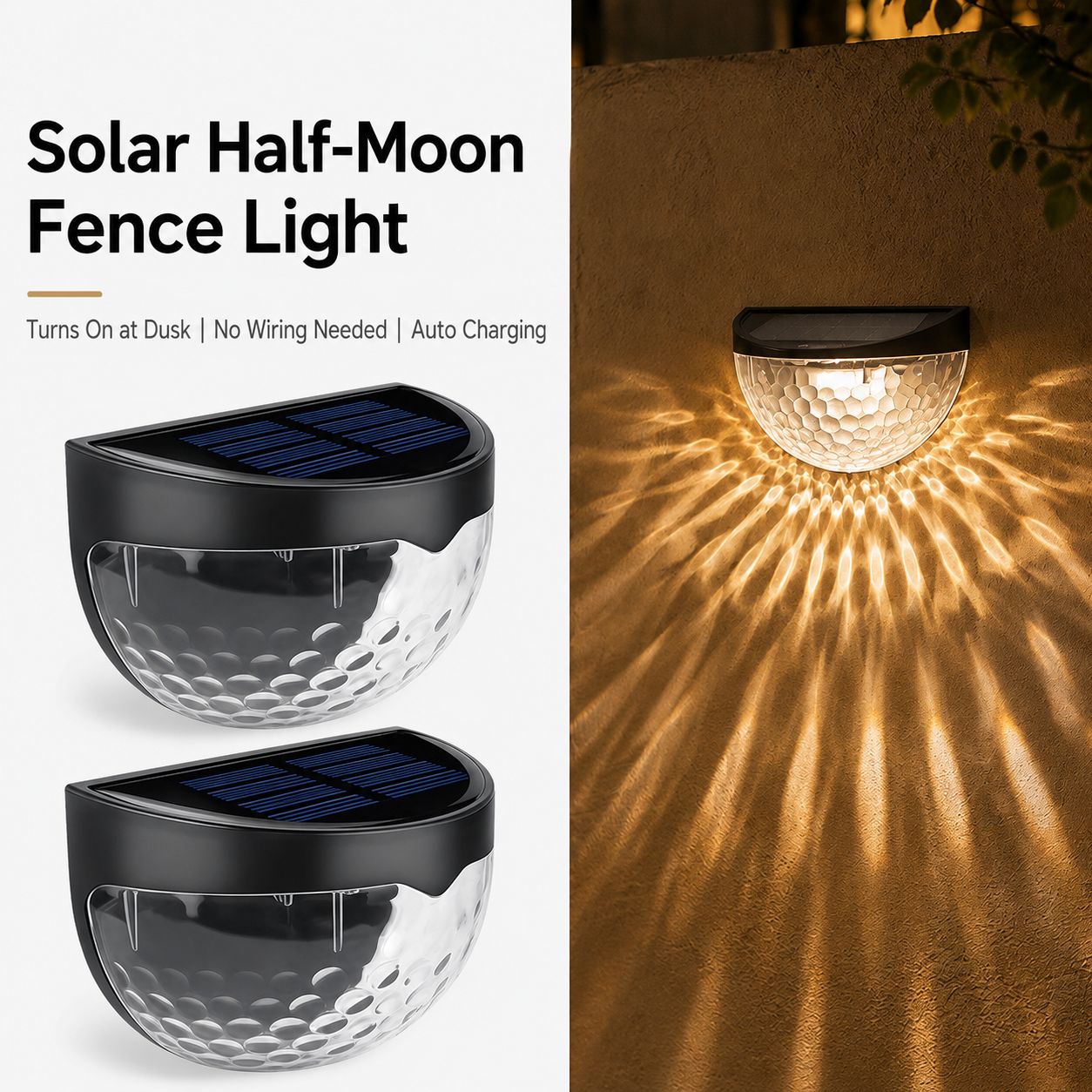 Solar Half-Moon Wall Lights
