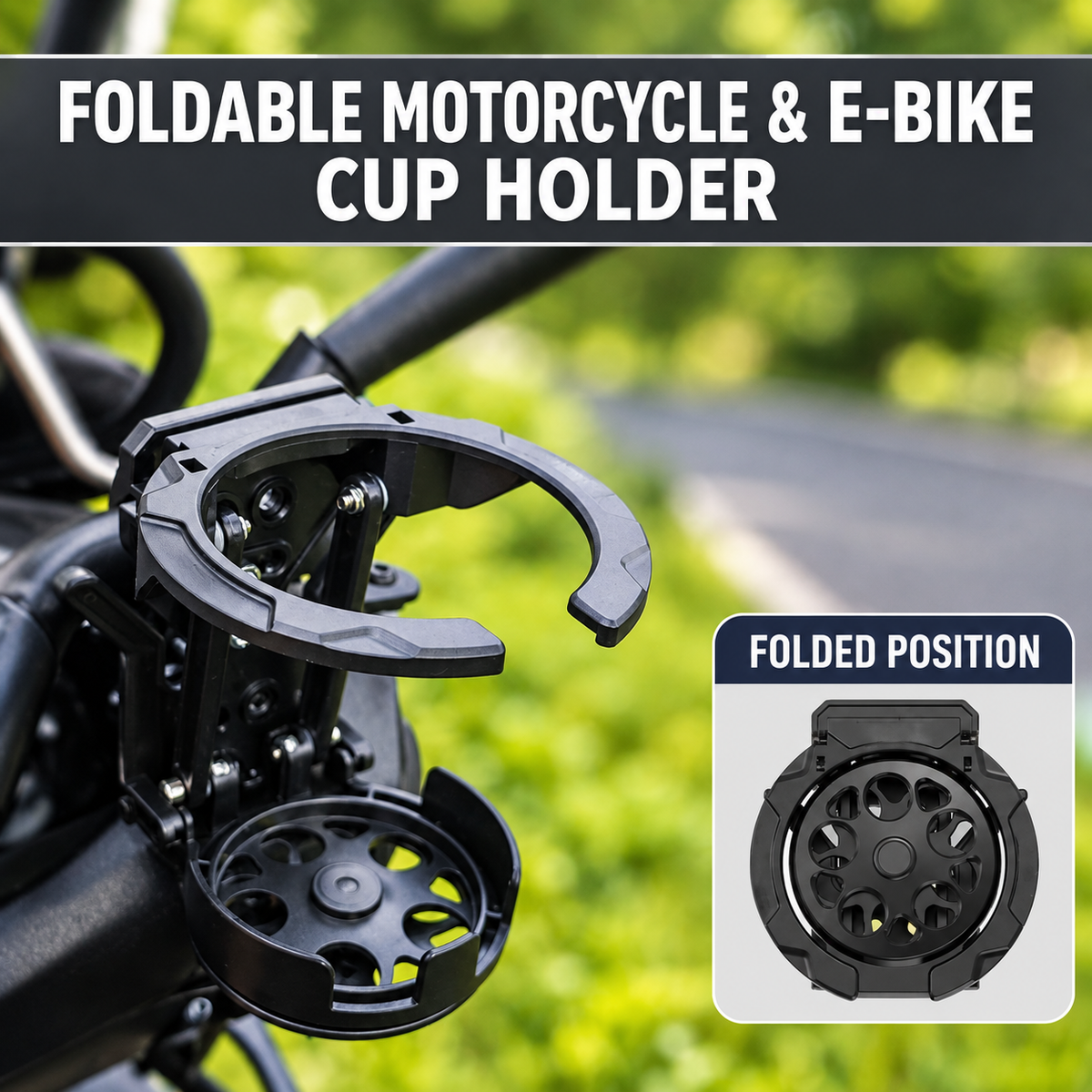 Foldaway Handlebar Drink Holder