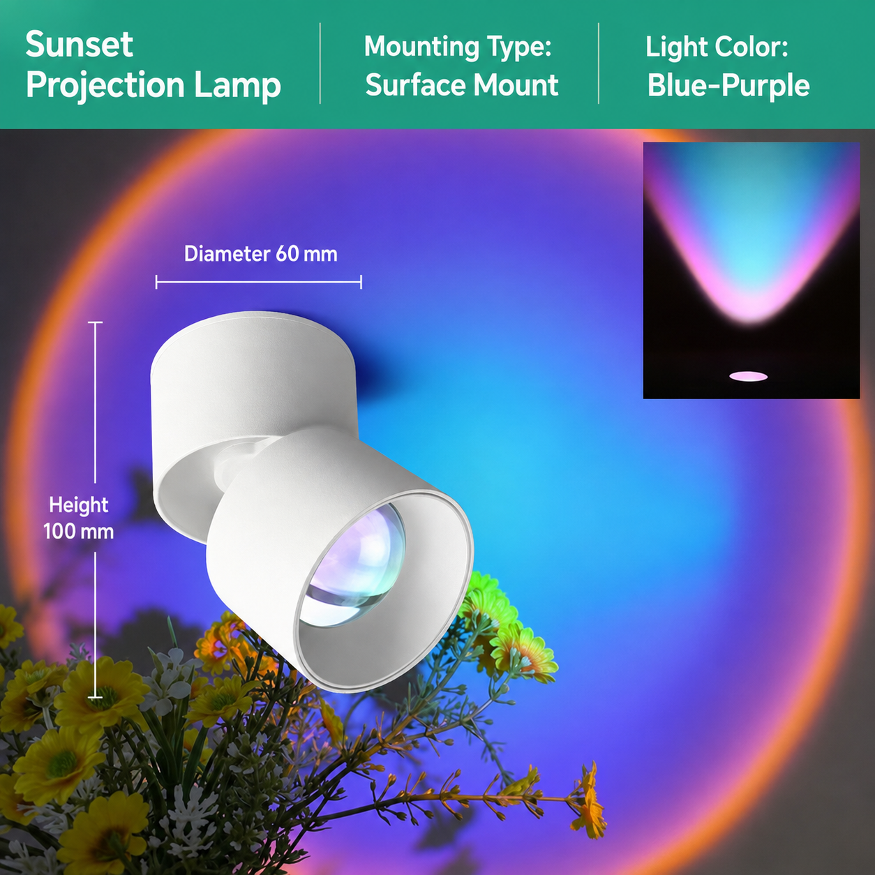 Adjustable Sunset Projection Lamp