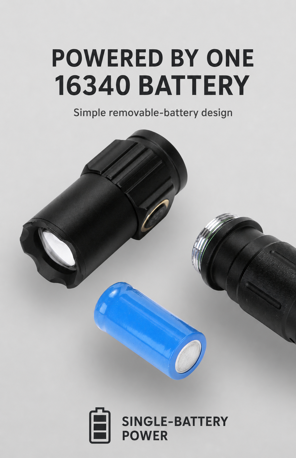 Compact Round-Beam LED Flashlight
