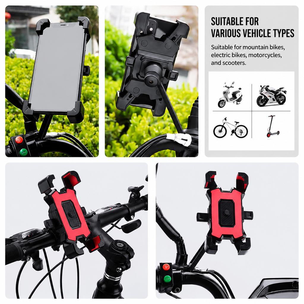 Shock-Absorbing Motorcycle Phone Mount