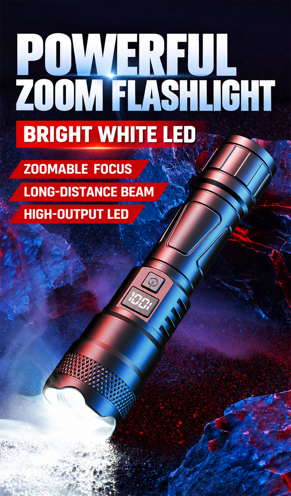Rechargeable Zoom LED Flashlight