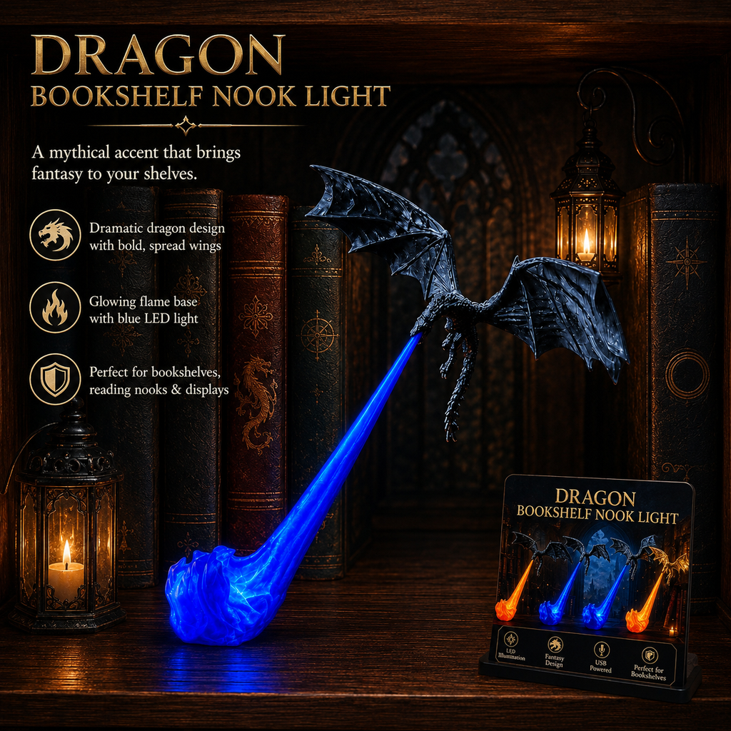 LED Fire-Breathing Dragon Shelf Light