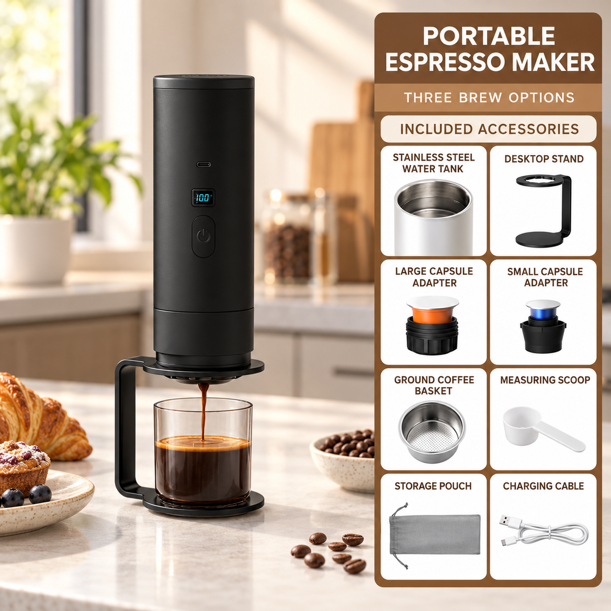 Portable Self-Heating Espresso Maker