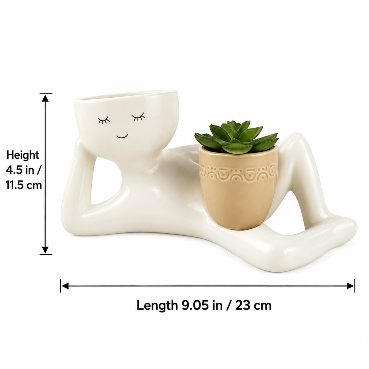 Decorative Reclining Figure Double Planter