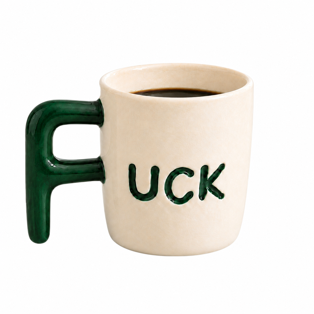 F-Handle Funny Ceramic Coffee Mug