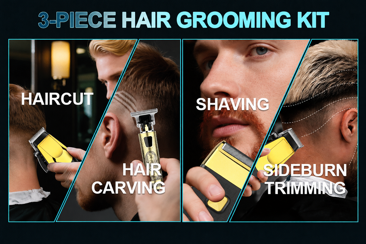 3-Piece Cordless Hair Grooming Kit