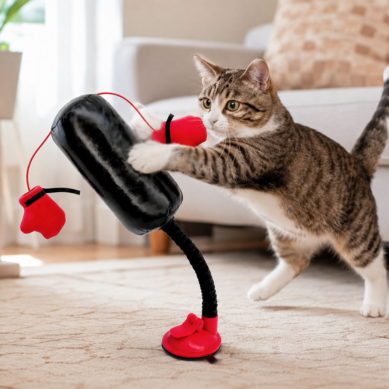 Suction Rebound Cat Boxing Toy