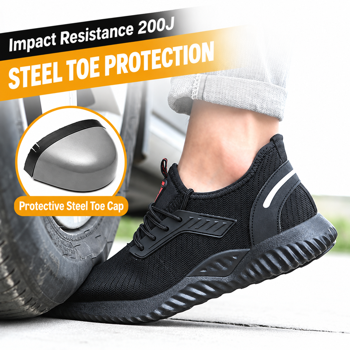 Steel Toe Puncture-Resistant Work Shoes