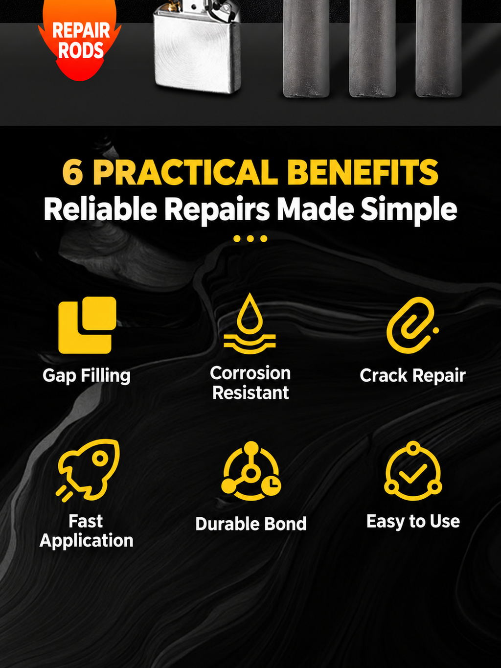 Low-temperature universal repair welding rod