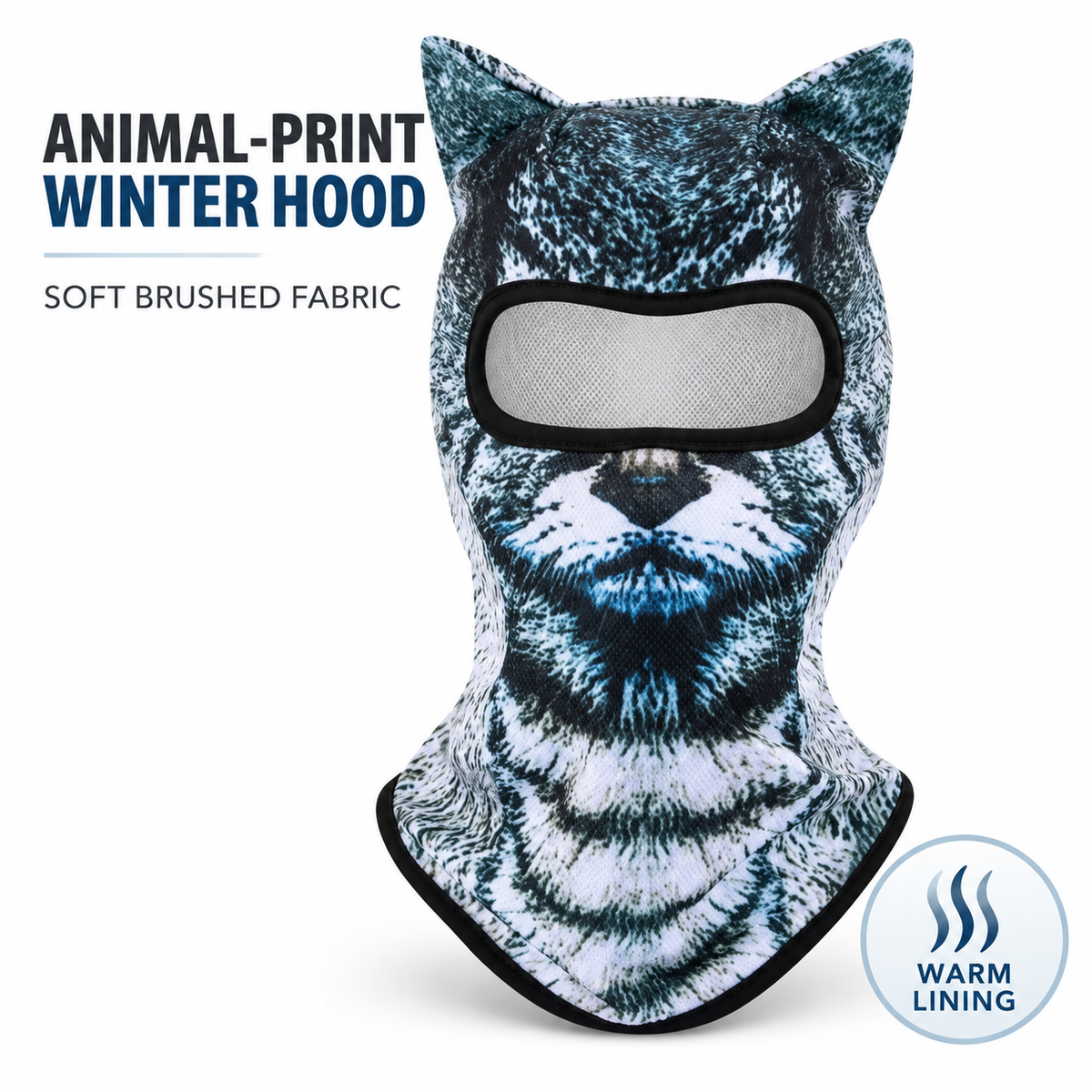 Animal-Print Breathable Winter Hood
