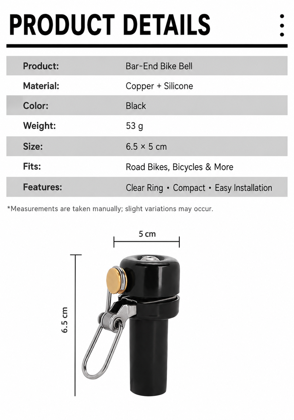 StealthRing Bar-End Bike Bell