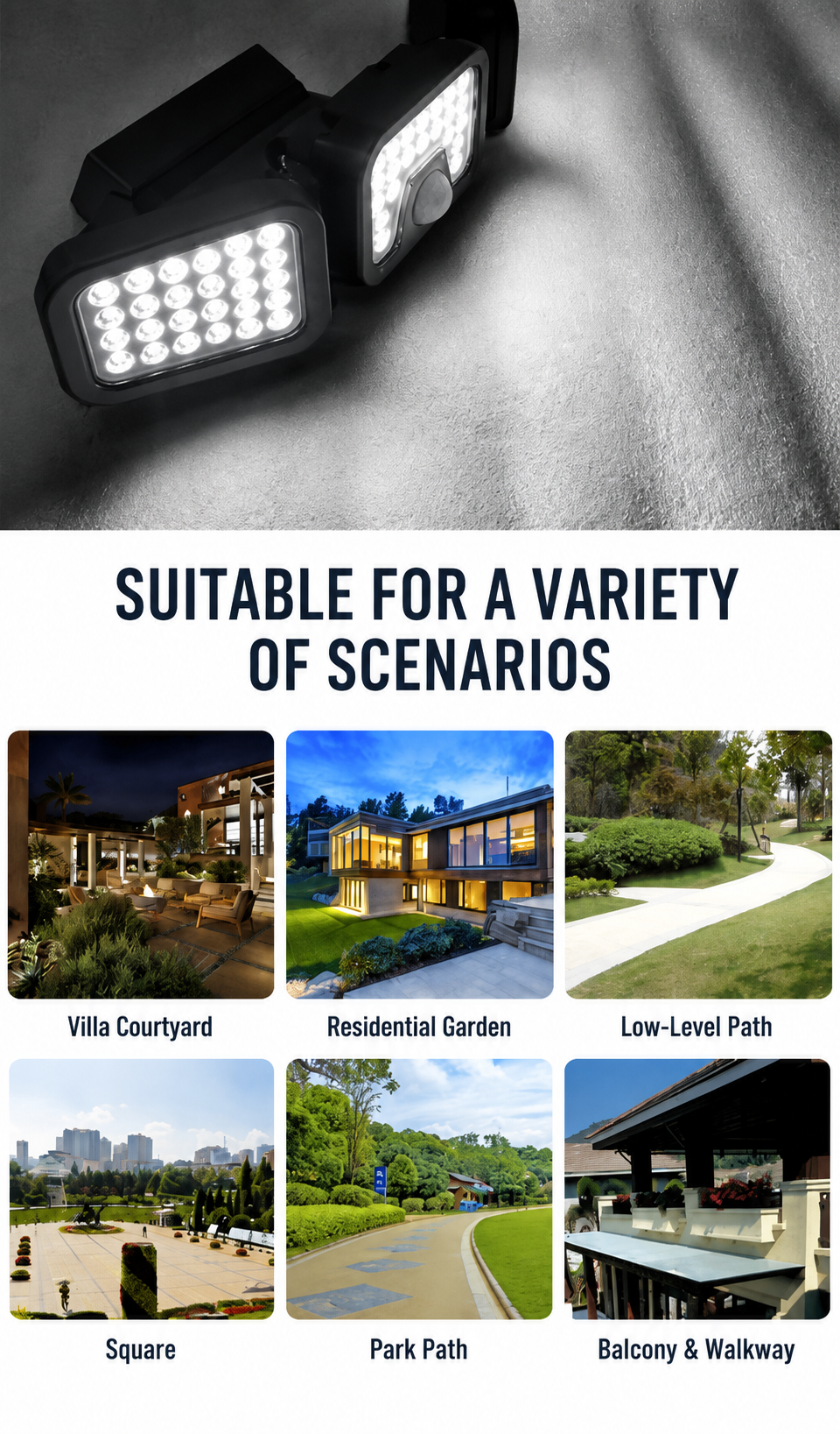 360° Adjustable Solar Motion Sensor Wall Light