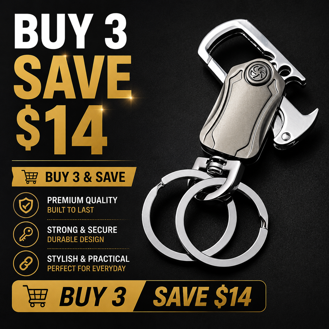 Multifunctional Fidget Spinner Keychain