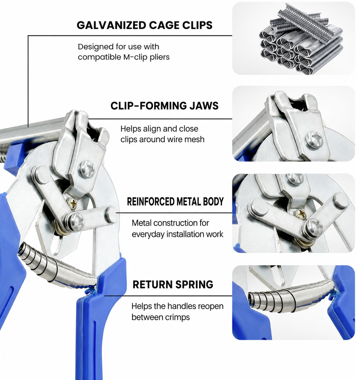 Cage Clip Pliers with M Clips