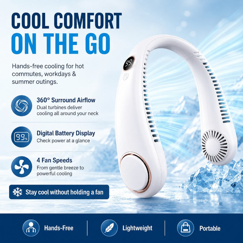 360° Bladeless Wearable Neck Fan