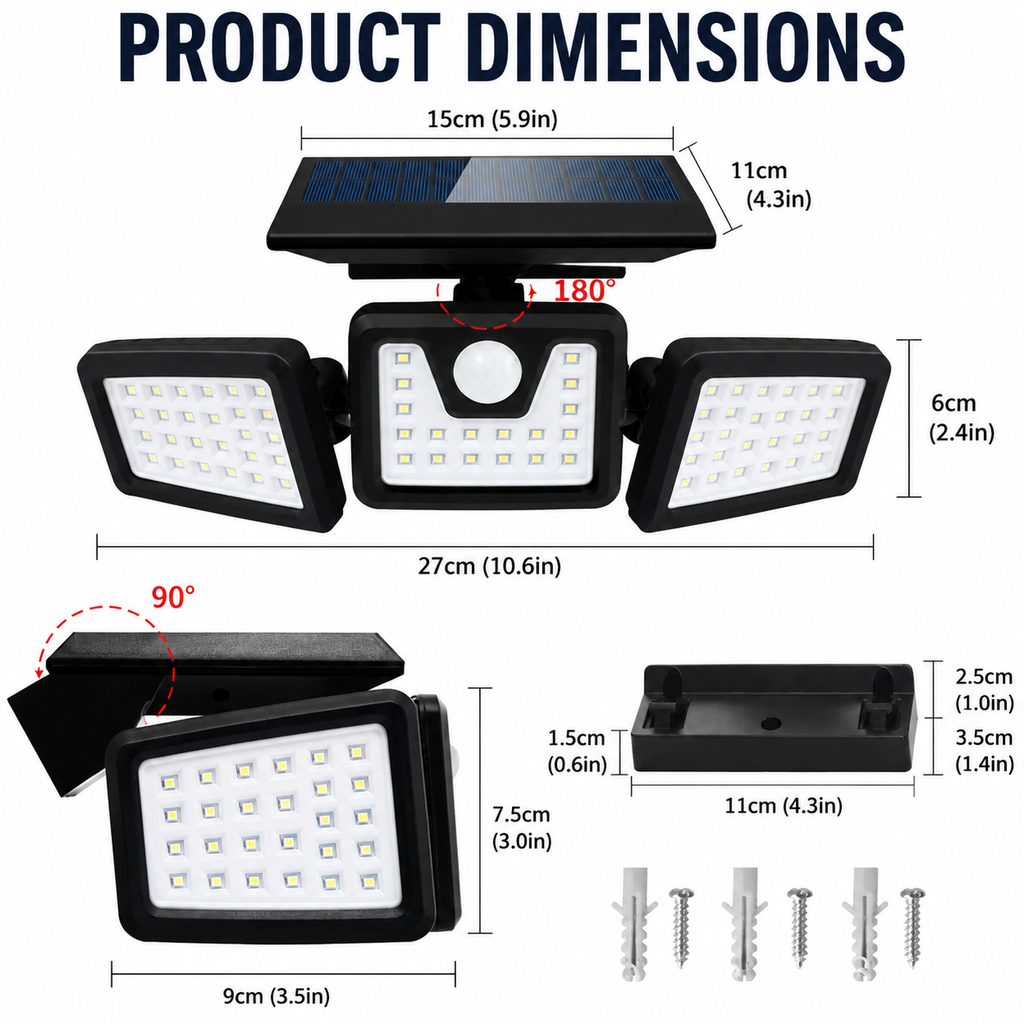 360° Adjustable Solar Motion Sensor Wall Light