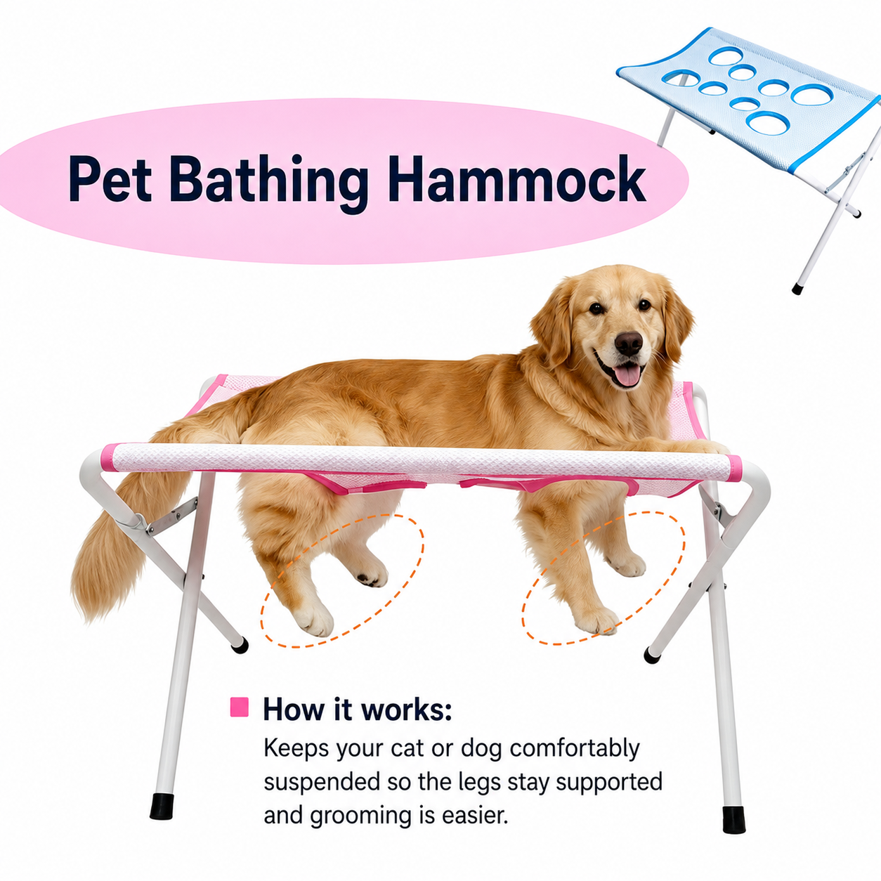 Foldable Pet Bathing Support Stand