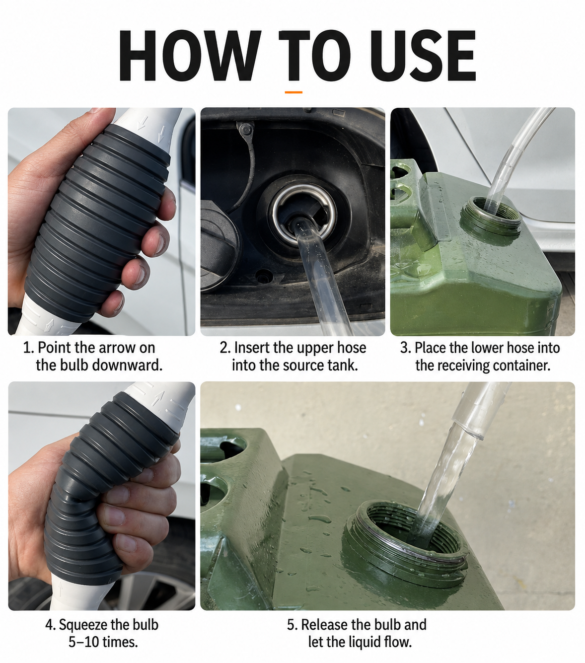 Manual Fluid Transfer Siphon Pump