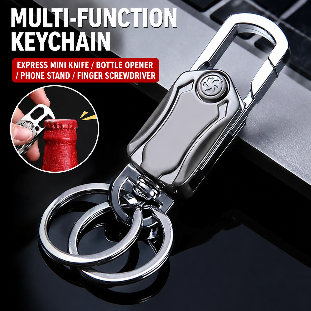 Multifunctional Fidget Spinner Keychain
