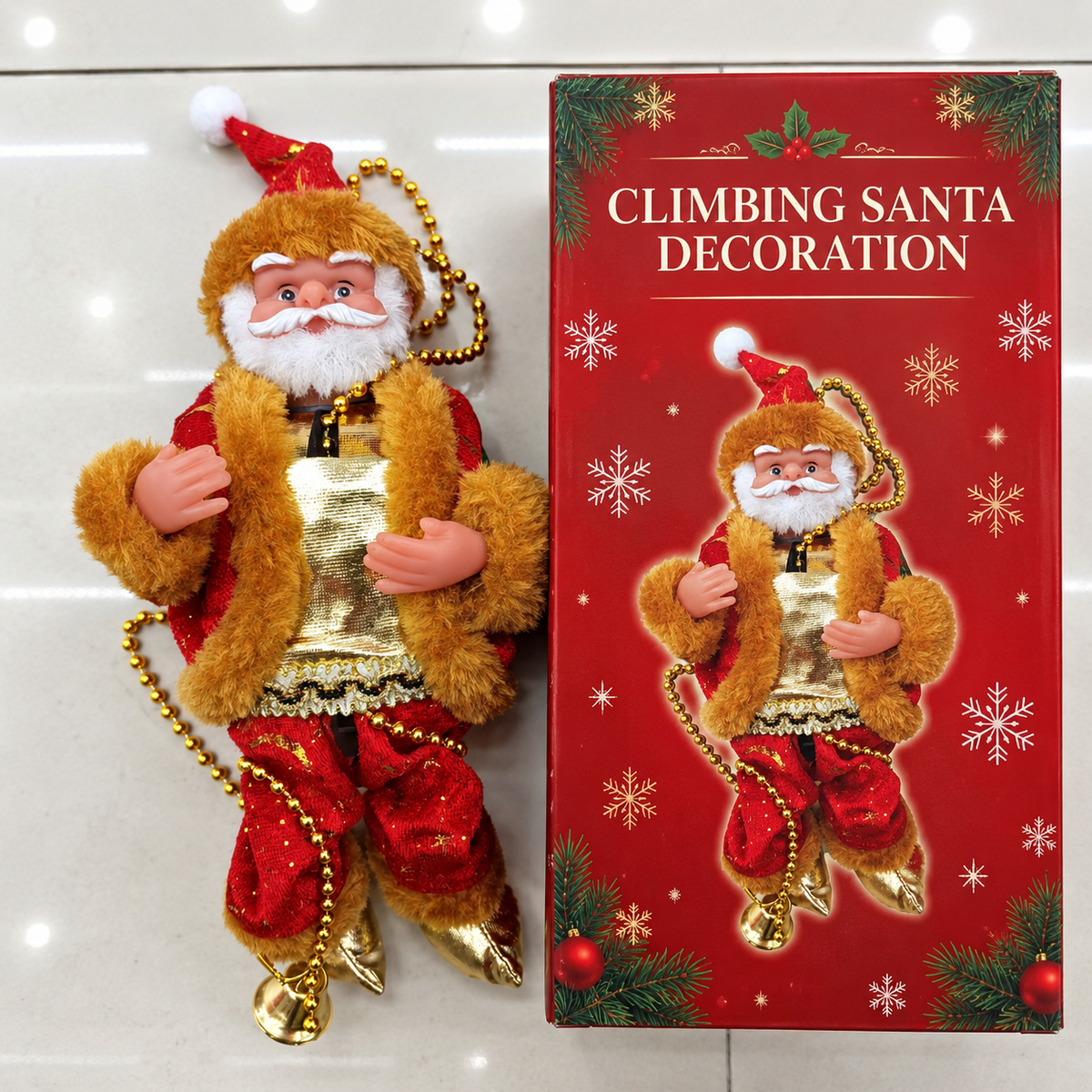 Beaded Chain Climbing Santa