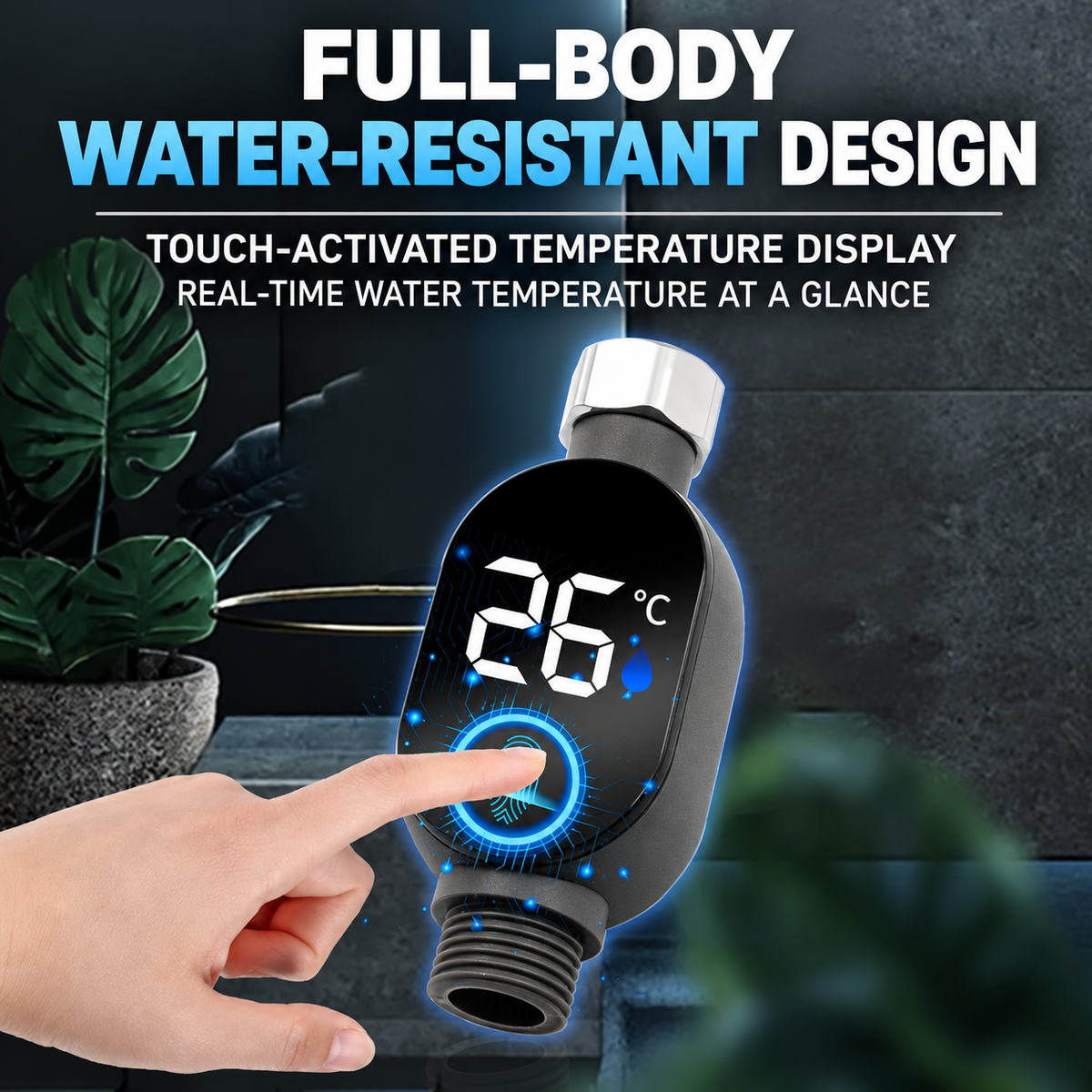 Touch-Activated Shower Thermometer