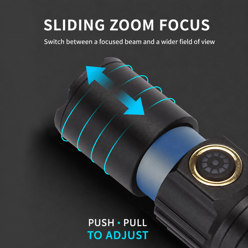 Compact Round-Beam LED Flashlight