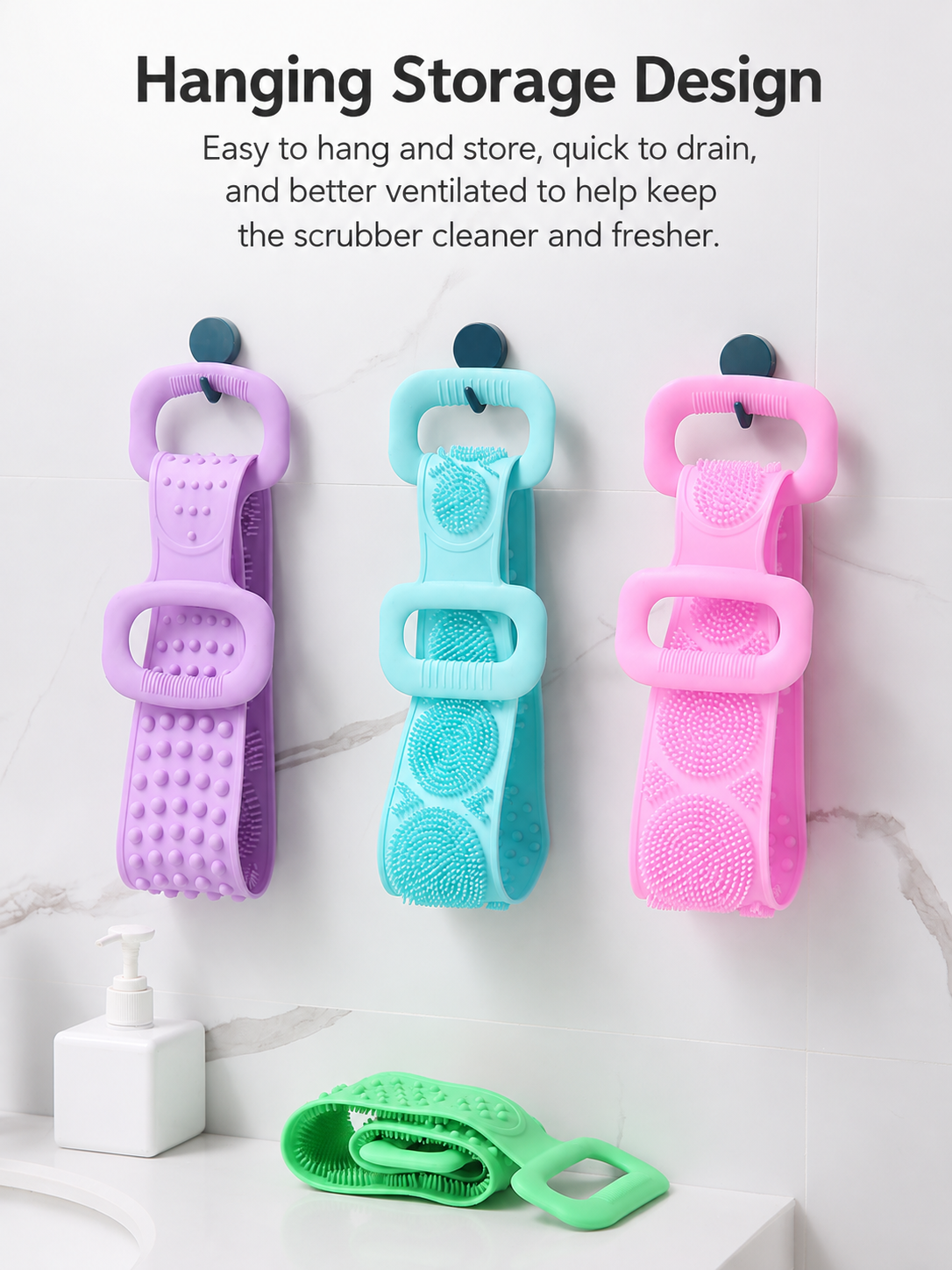 Dual-Sided Back Scrubber Strap