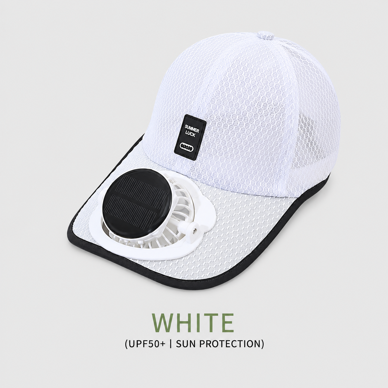 Solar-powered cooling fan hat