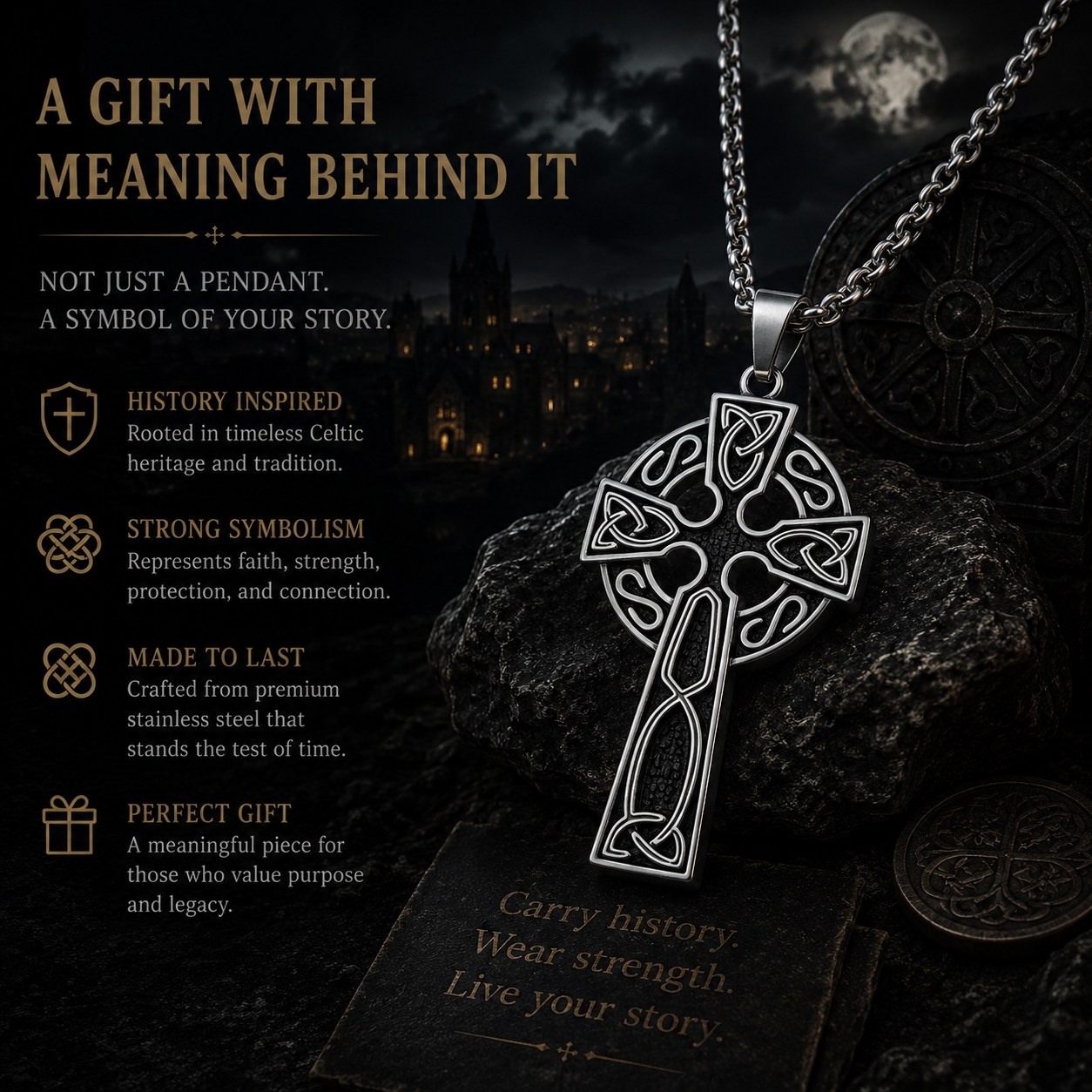 Vintage Celtic Knot Cross Pendant