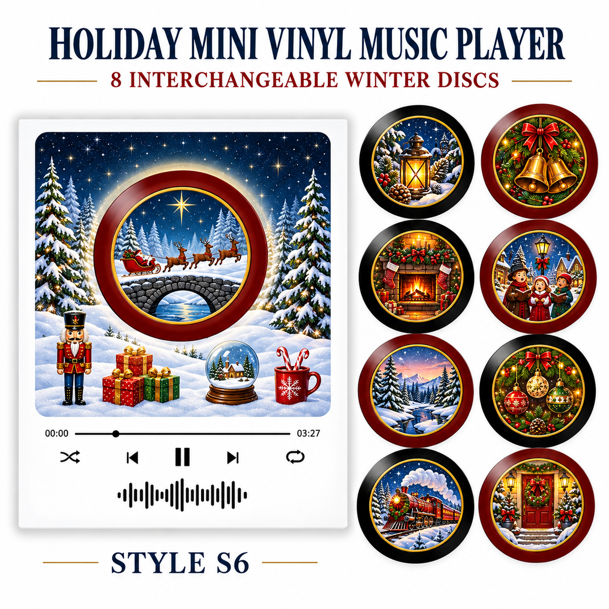 Holiday Mini Vinyl Music Player