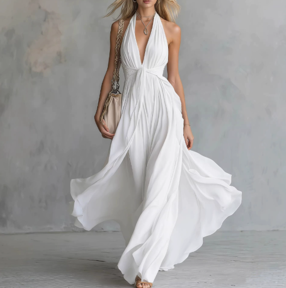 Womens Elegant Sleeveless Waist Fit Dress