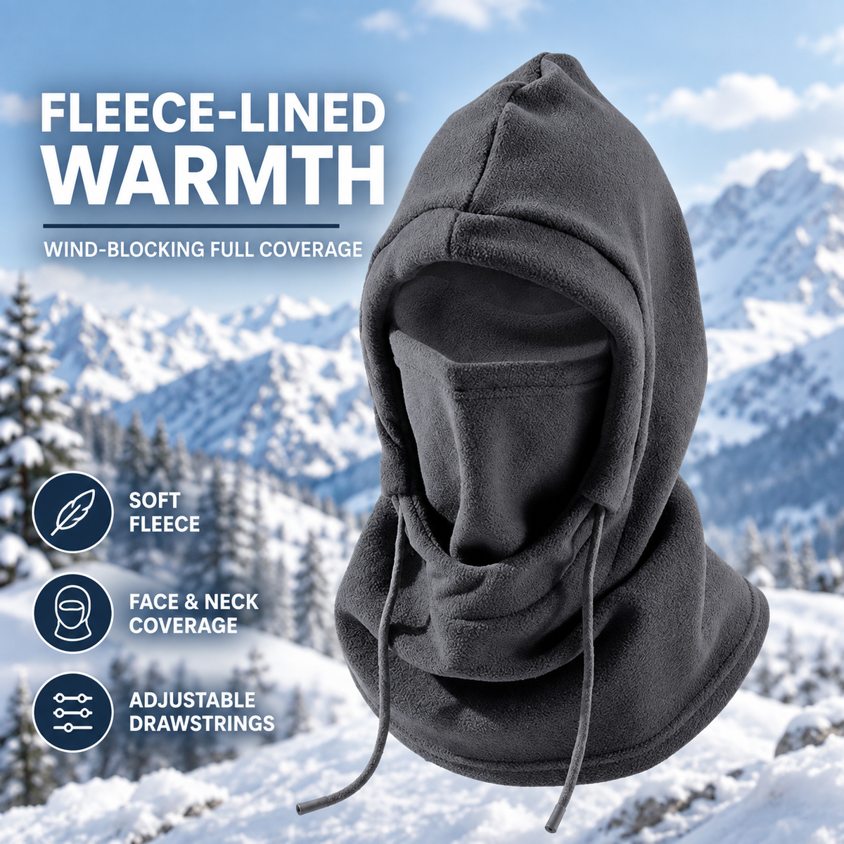 4-in-1 Adjustable Fleece Winter Hood