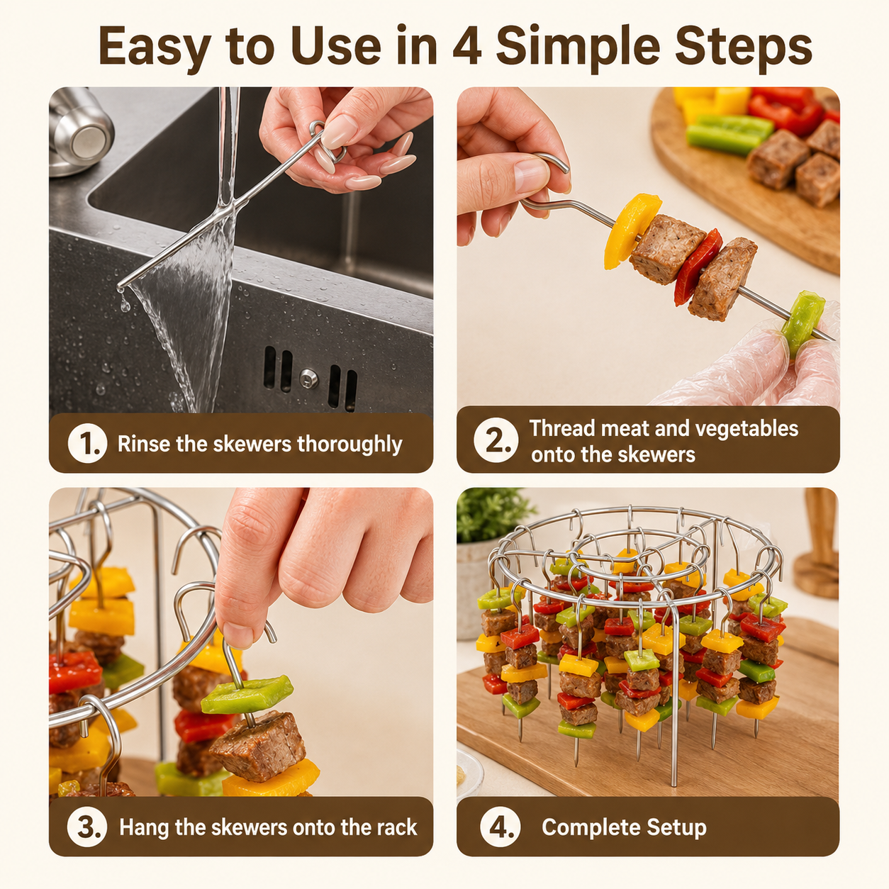 Stainless Steel Air Fryer Skewer Rack