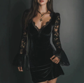 Womens Lace Panel Formal Dress
