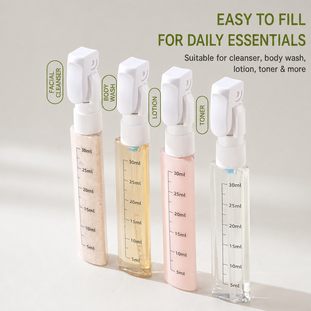 4-in-1 Refillable Travel Bottle Set