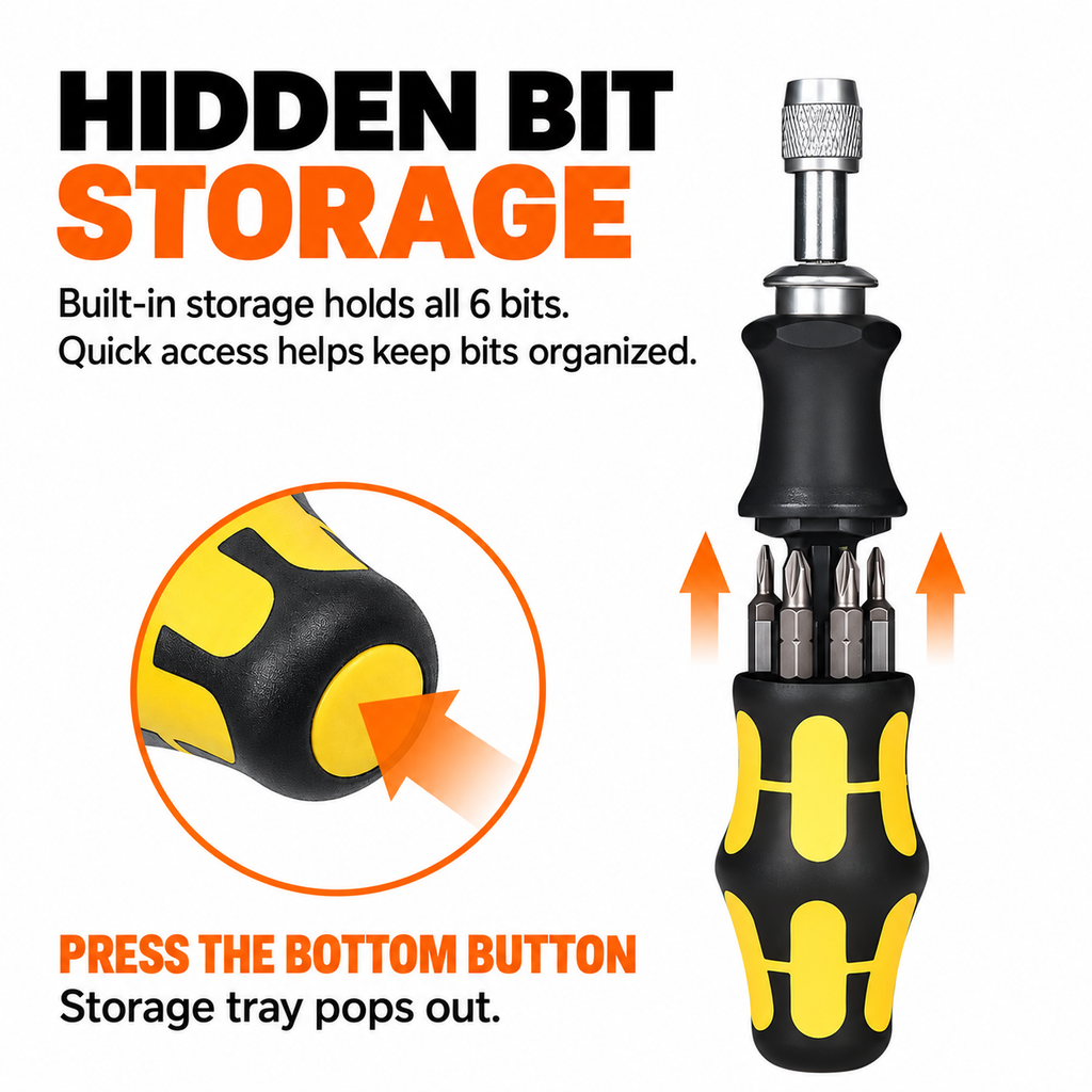 6-in-1 Ratcheting Screwdriver