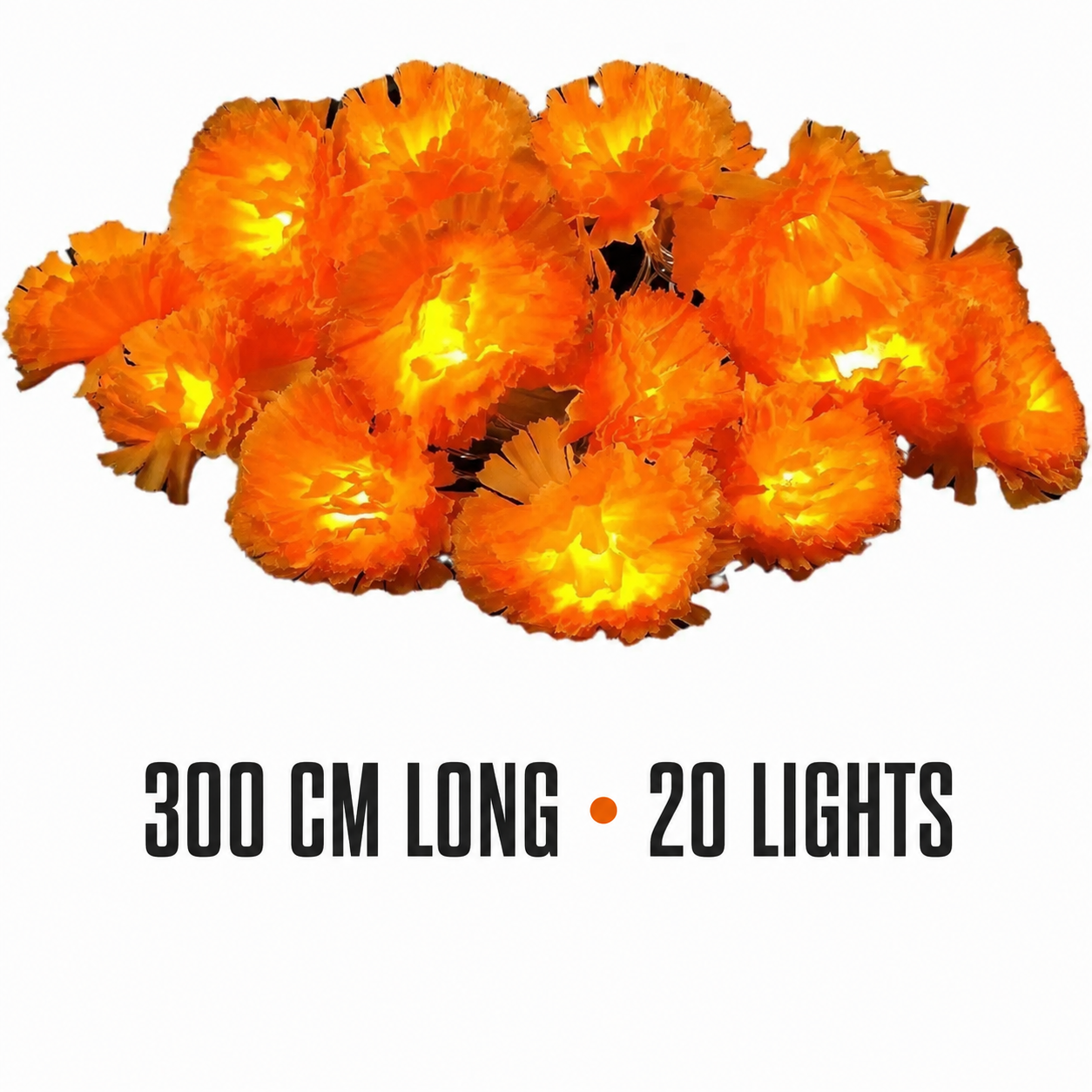Halloween Marigold Flower String Lights