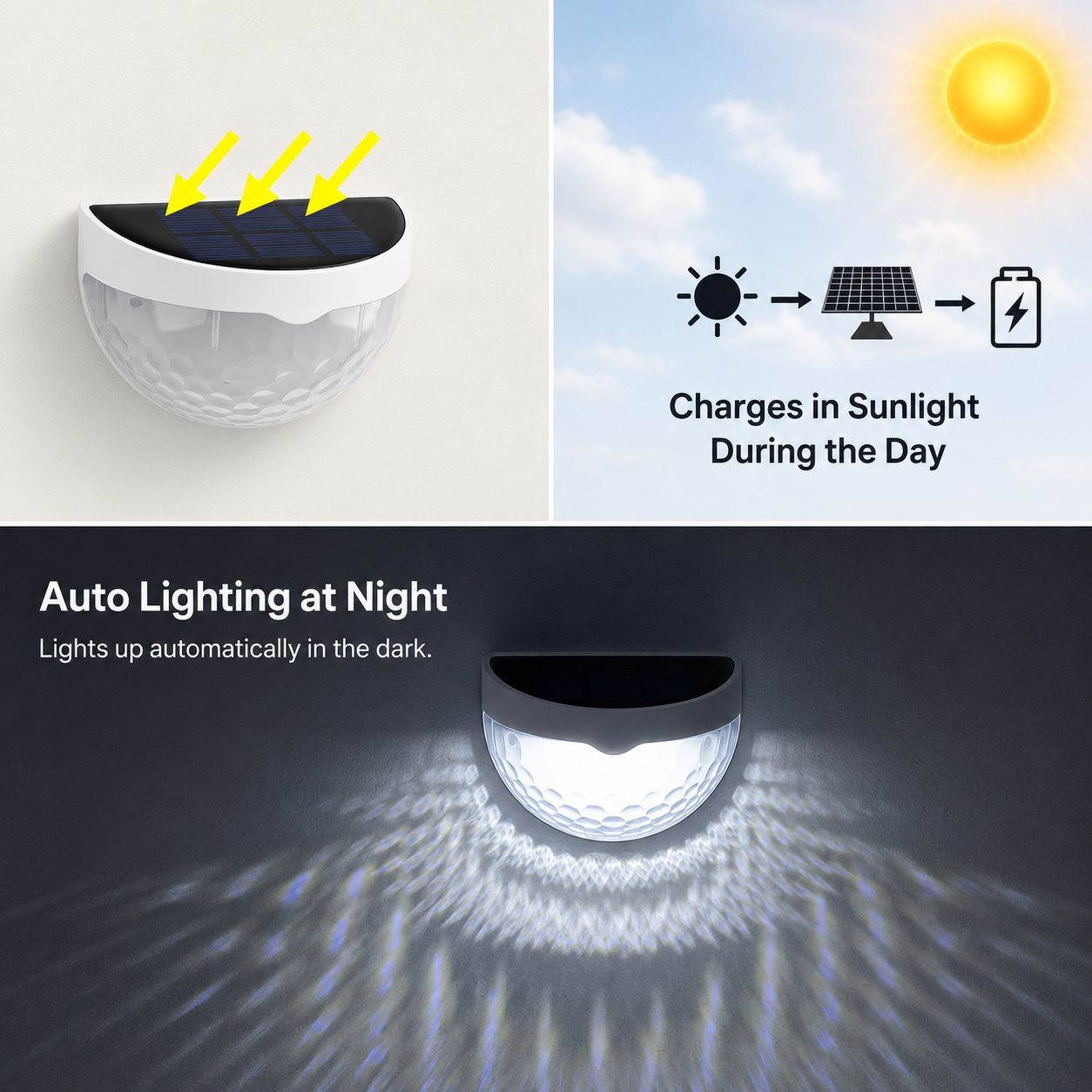 Solar Half-Moon Wall Lights