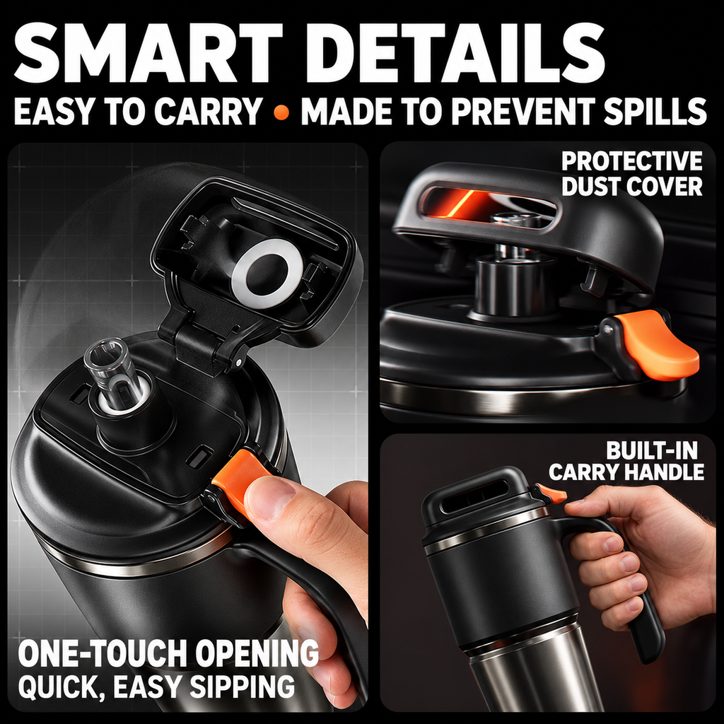 Insulated Travel Mug with Handle
