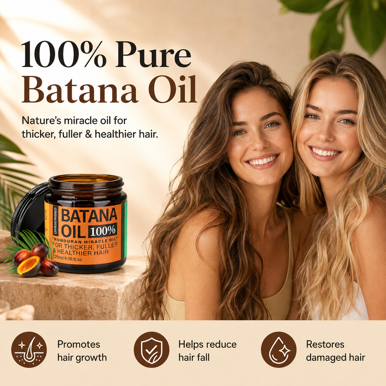 100% Pure Raw Batana Hair Oil