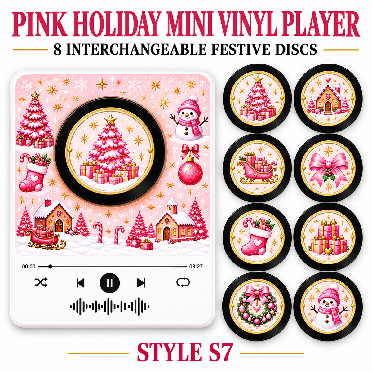 Holiday Mini Vinyl Music Player