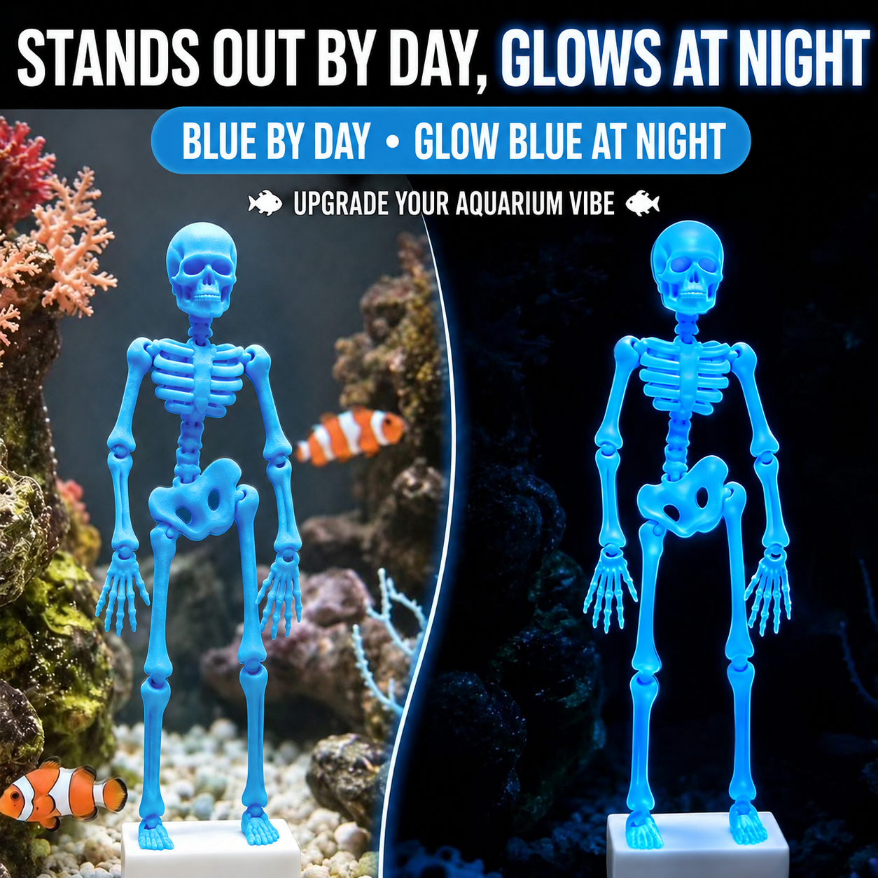 Glow Skeleton Aquarium Ornament