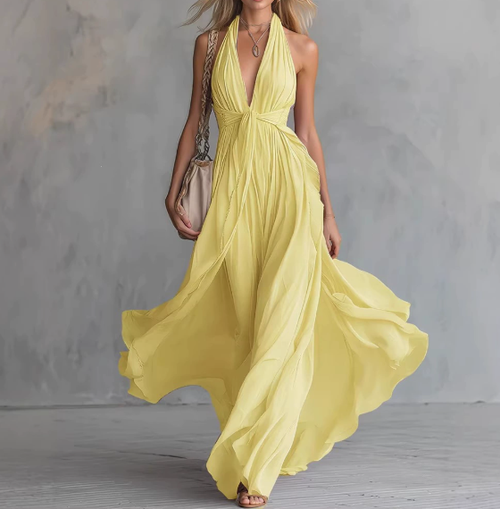 Womens Elegant Sleeveless Waist Fit Dress