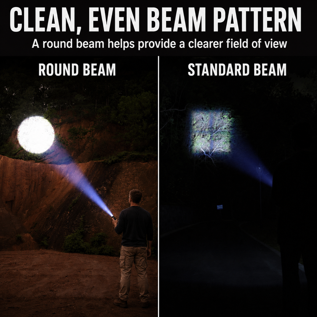 Compact Round-Beam LED Flashlight