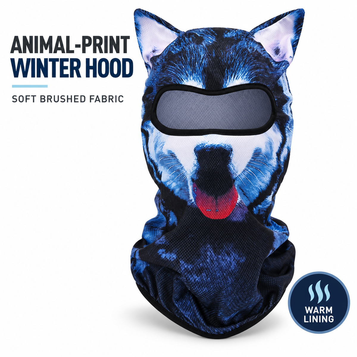 Animal-Print Breathable Winter Hood