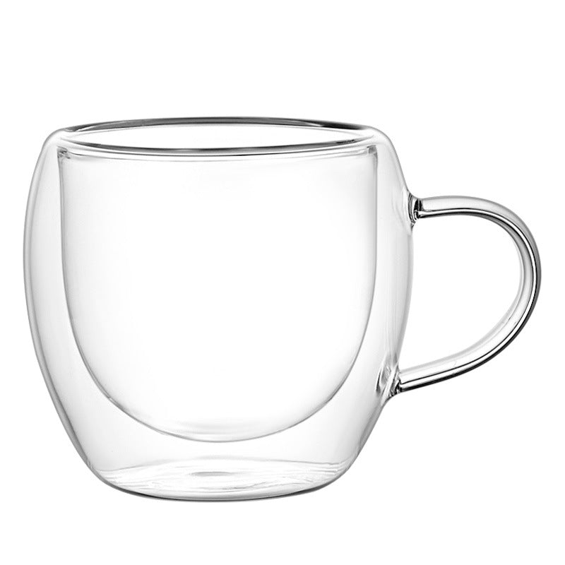 Double Wall Glass Coffee Cups with Handles
