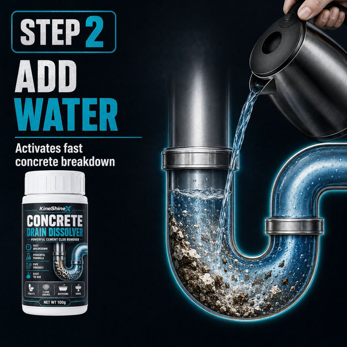 Concrete Residue Drain Dissolver