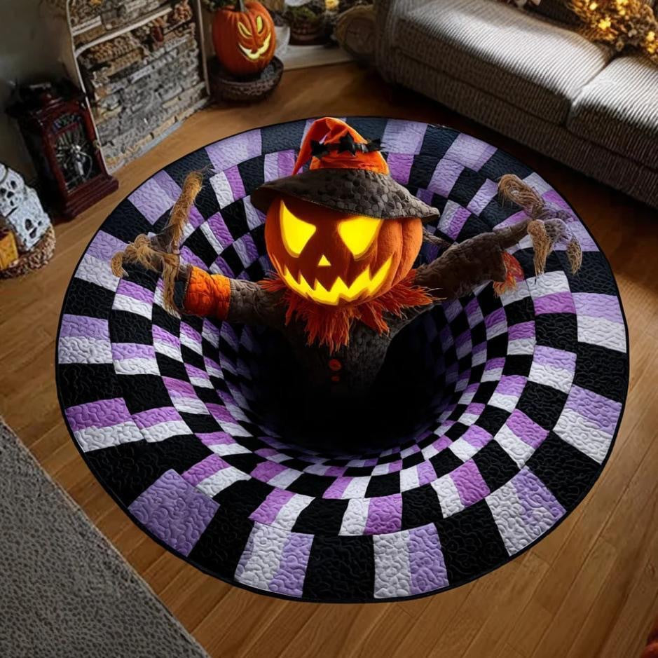 3D Halloween Illusion Round Rug